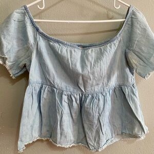 Highway Jeans Light Blue Off-Shoulder Women's Top